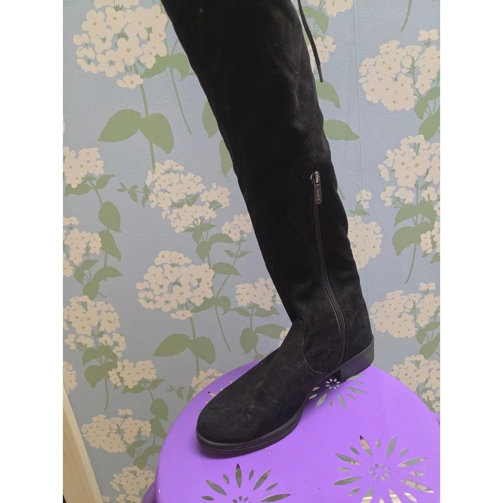 Circus by Sam Edelman Black Faux Suede Over The Knee Boots 6.5